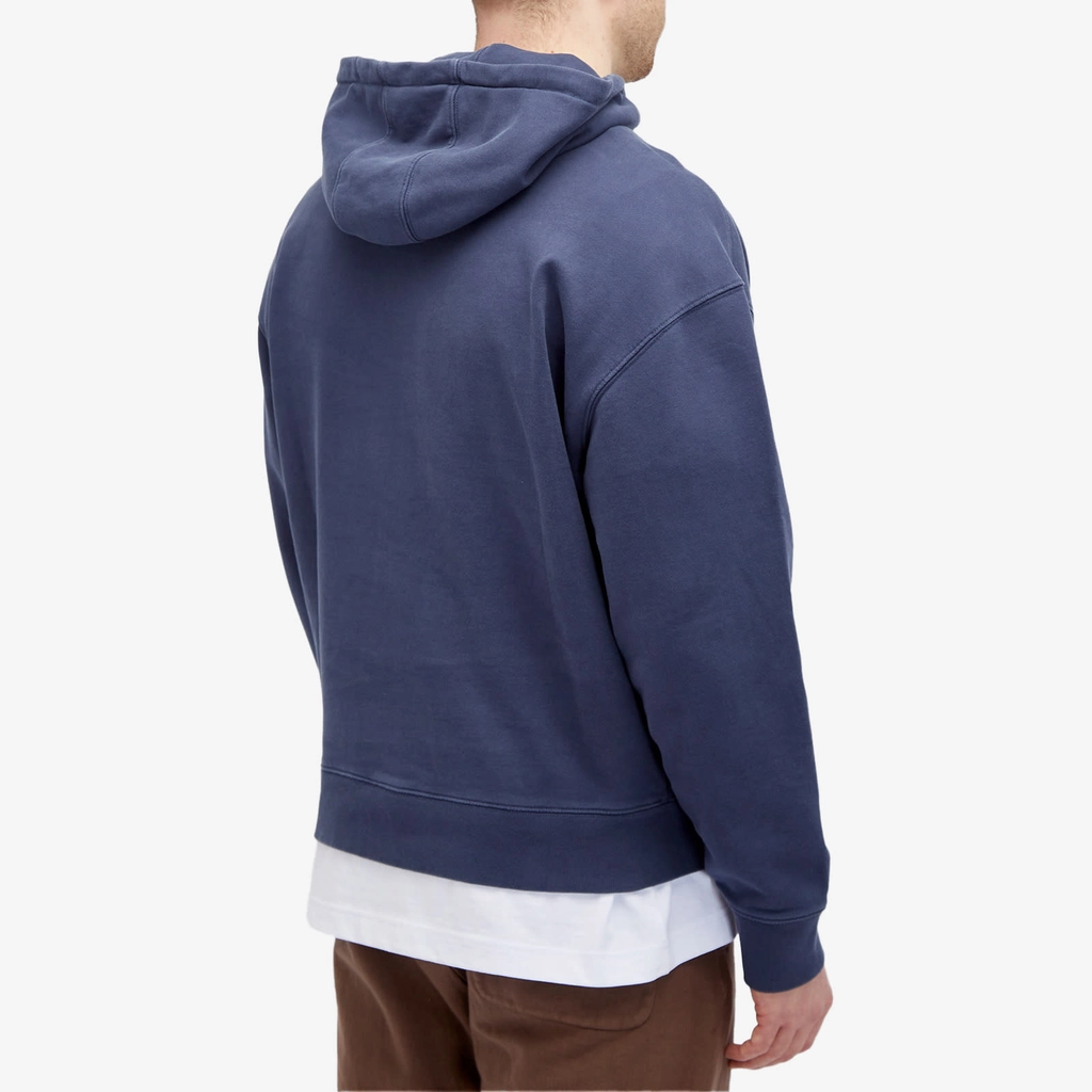 Maison Kitsune Men's Handwriting Oversize Hoodie Ink Blue
